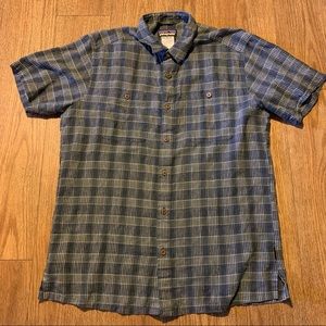 Patagonia Mens Hemp Button Shirt Plaid Sz Medium